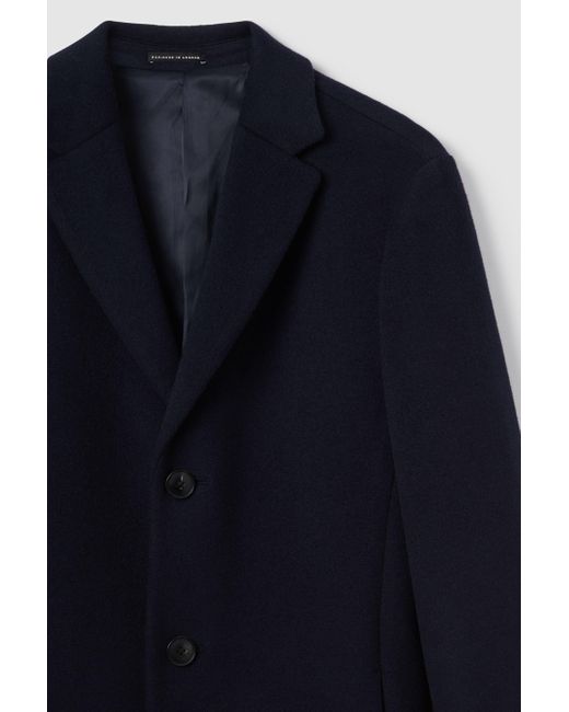 Reiss Blue Gable - Navy Single Breasted Overcoat, S for men