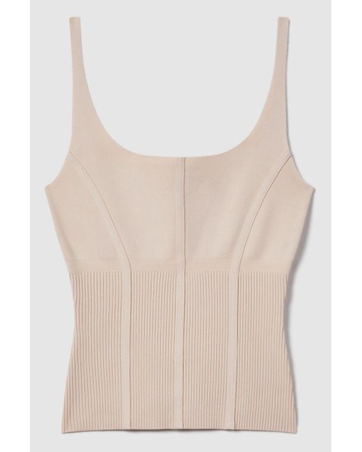 Reiss Natural Verity - Nude Ribbed Seam Detail Vest
