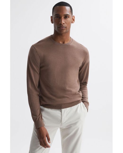 Reiss Wessex - Brown Sugar Merino Wool Jumper for Men | Lyst