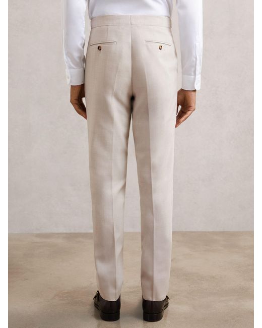 Reiss Natural Slim-Fit Textured Suit Trousers With Wool for men