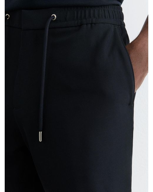 Reiss Blue Textured Drawstring Shorts for men