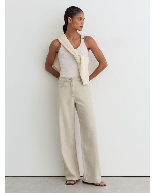 Reiss Natural Wide-Leg Jeans With Hemp