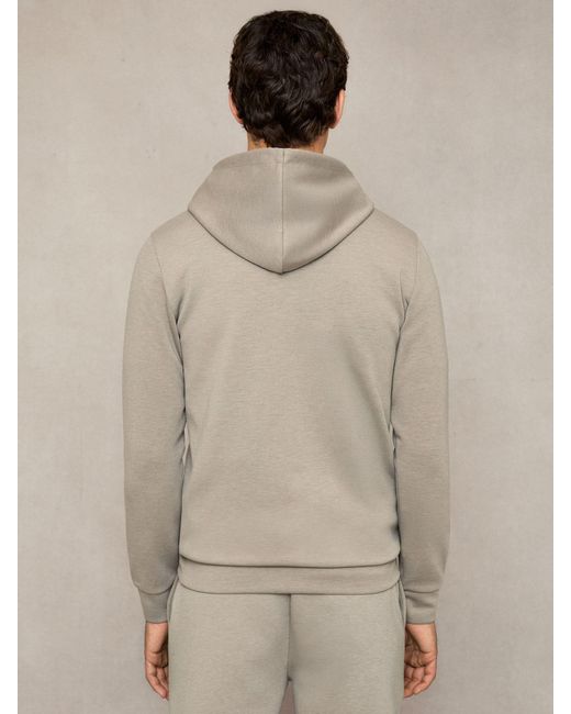 Reiss Natural Fabien Taupe Premium Interlock-Jersey Hoodie for men