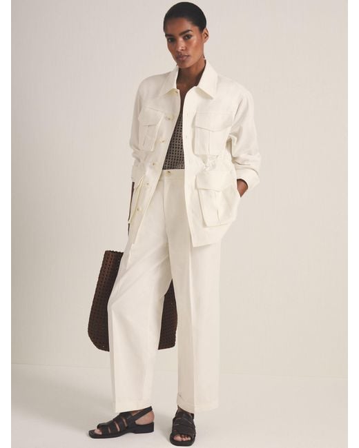 Reiss Natural Les 100 Ciels Wide Leg Trousers