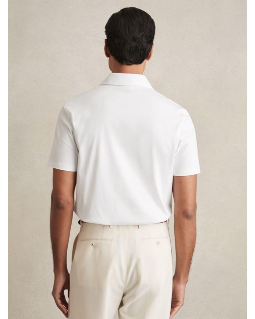 Reiss White Air-Water Cotton Polo Shirt for men