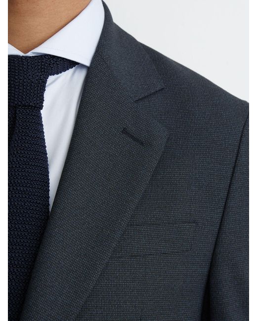 Reiss Blue Graduate Single-Breasted Suit Blazer Tailored-Fit for men