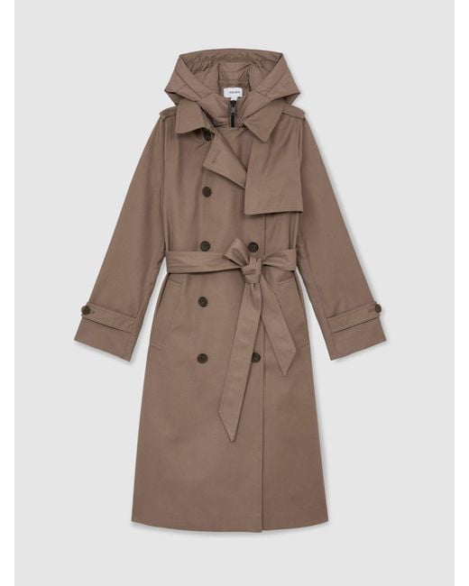 Reiss Natural Hooded Insert Trench Coat