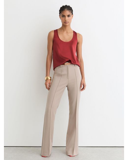 Reiss Red Silk-Front Cami Top