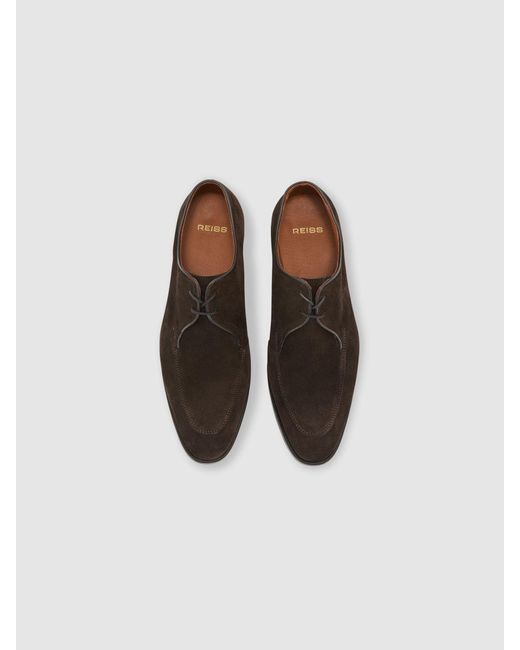 Reiss Gray Blake Lace-Up Derby Shoes for men