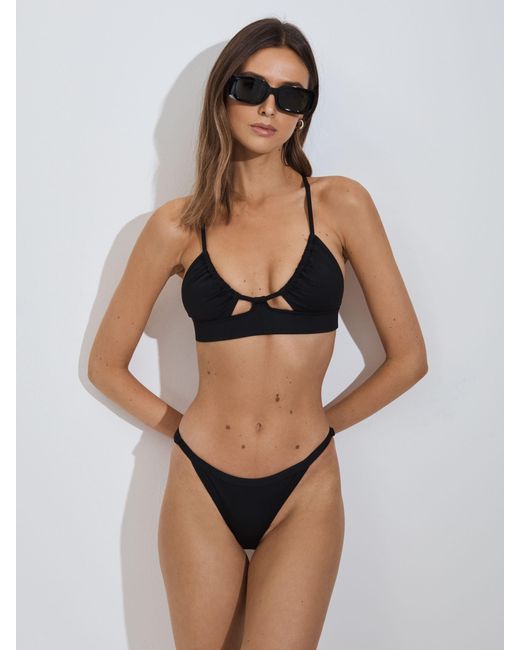 Bondi Born Black Adjustable Bikini Bottoms, - Resort & Holiday Wear