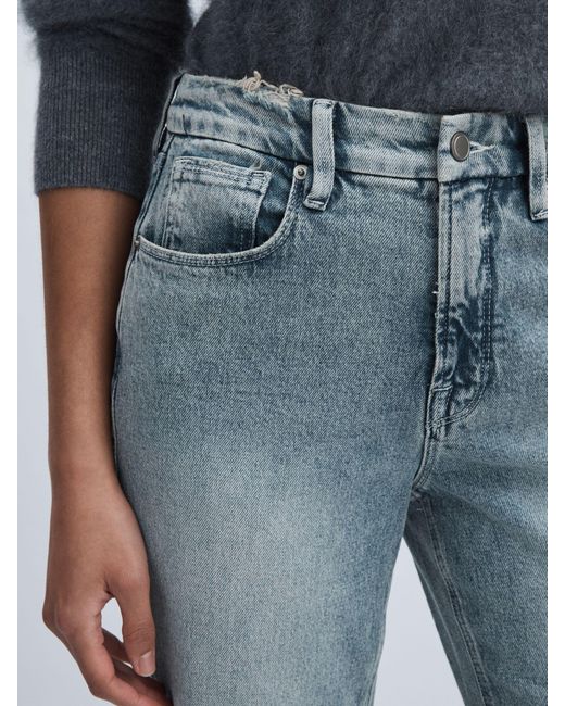 GOOD AMERICAN Blue Icon Inseam Slit Jeans Cotton Plain