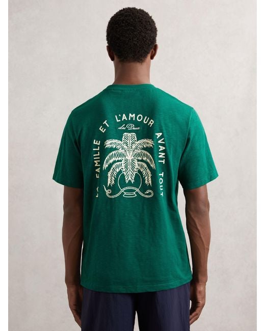 Les Deux Green Les Cotton Graphic-Print for men