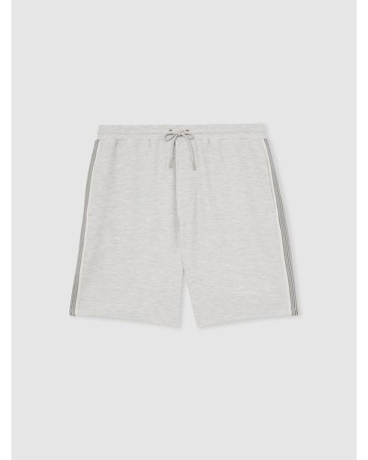 Reiss Natural Textured Side-Stripe Drawstring Shorts for men