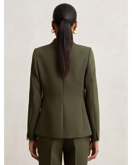 Reiss Green Double-Breasted Peak-Lapel Suit Blazer