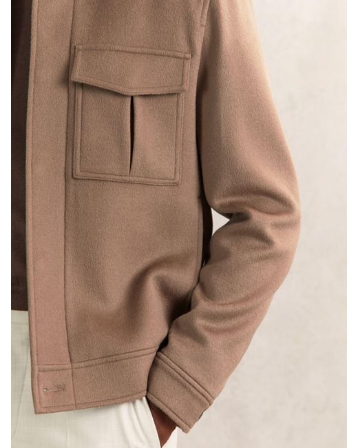 Reiss Natural Wool Blend Twin Pocket Zipped Jacket for men