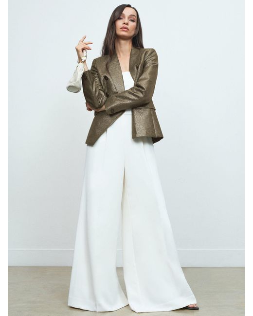 Reiss White Wide-Leg Cut-Out Jumpsuit