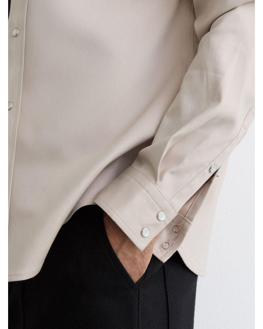 Reiss Natural Cotton-Twill Twin-Pocket Overshirt With Stretch for men