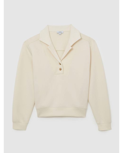 Reiss Natural Premium Interlock Collar Sweatshirt