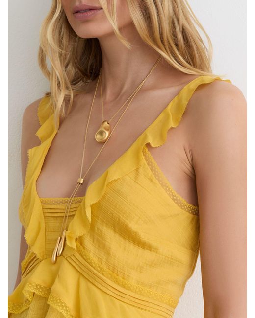 Reiss Yellow Ruffle Babydoll Cami Top
