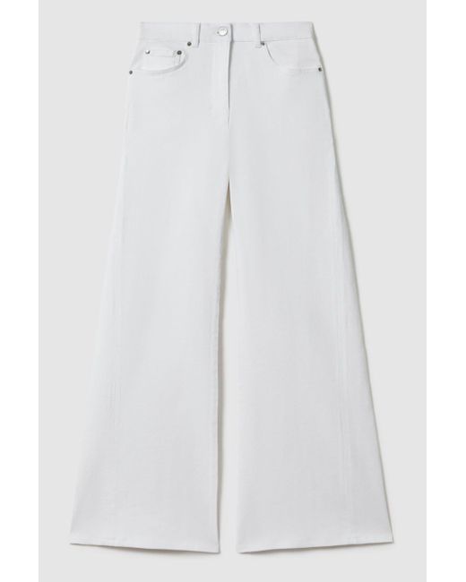 Reiss Maize - White Flared Side Seam Jeans