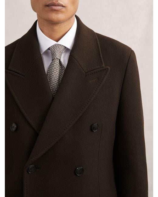 Reiss Natural Wool-Blend Double-Breasted Overcoat for men