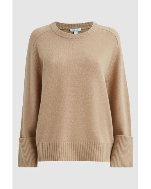 Reiss Natural Laura - Camel Wool-cashmere Casual Fit Jumper, S