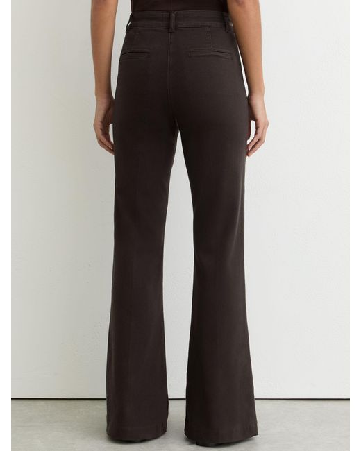 Reiss Black Button-Detail High-Rise Flared Jeans