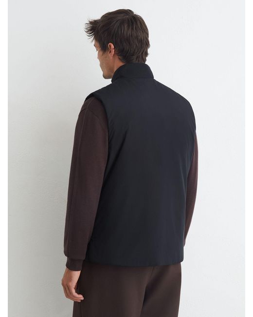 Reiss Blue Technical Padded Zip-Through Gilet for men