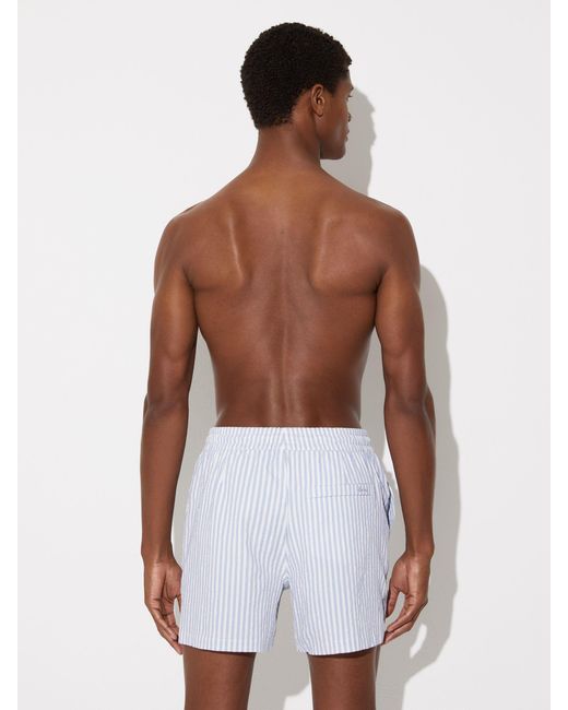 Reiss Bay - Soft Blue/white Seersucker Stripe Swim Shorts, M for men