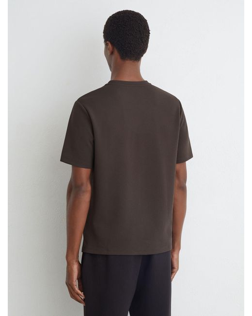 Reiss Gray Textured Modern-Fit Crew-Neck T-Shirt for men