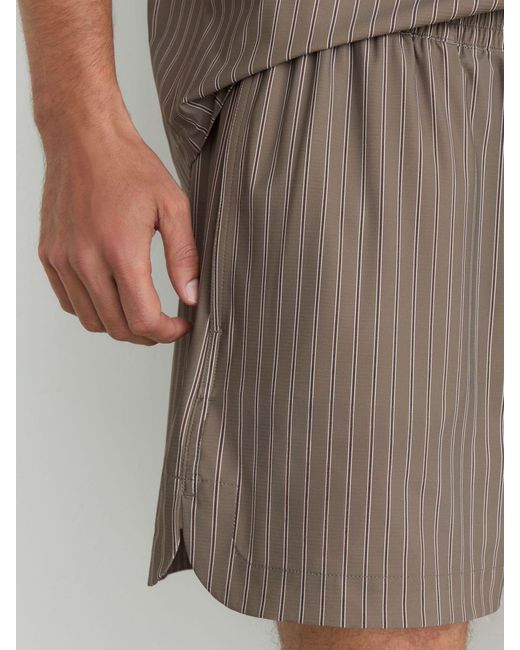 Reiss Brown Stripe Drawstring Shorts for men