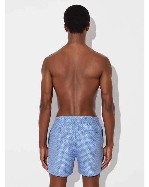 Reiss Blue Orient Geometric-Print Swim Shorts for men