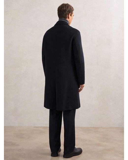 Reiss Blue Squire - Navy Wool-blend Single-breasted Overcoat, M for men