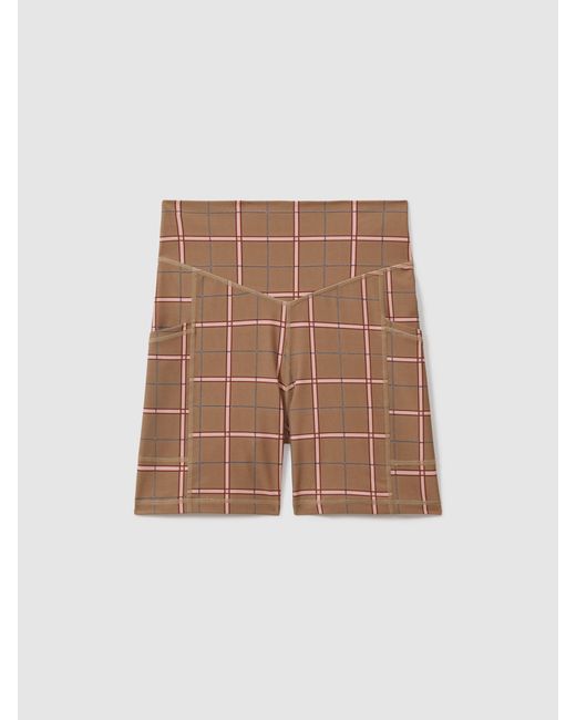 The Upside Brown Check Spin Shorts