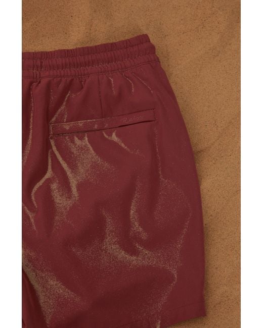 Reiss Brown Shore - Old Rose Plain Drawstring Waist Swim Shorts for men