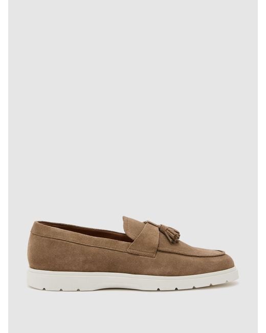 Reiss Multicolor Jimmy - Dark Taupe Brown Suede Tassel Loafers, Us 12 (uk 11) for men
