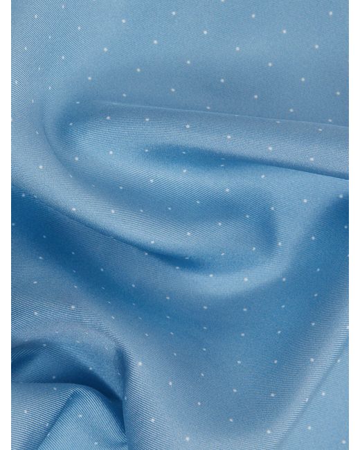 Reiss Blue Polka Dot Silk Pocket Square for men