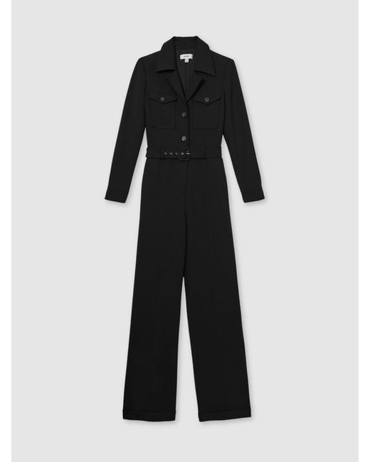 Reiss Black Ray Jumpsuit Plain