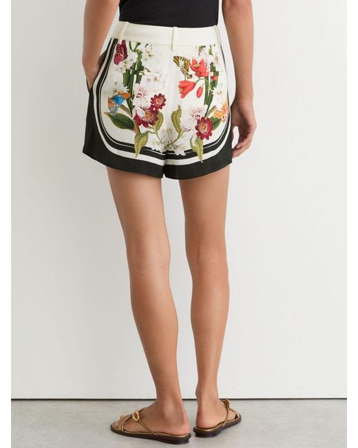 Reiss Multicolor Selina - Ivory/black | Nybg Scarf-print Shorts, Us 2
