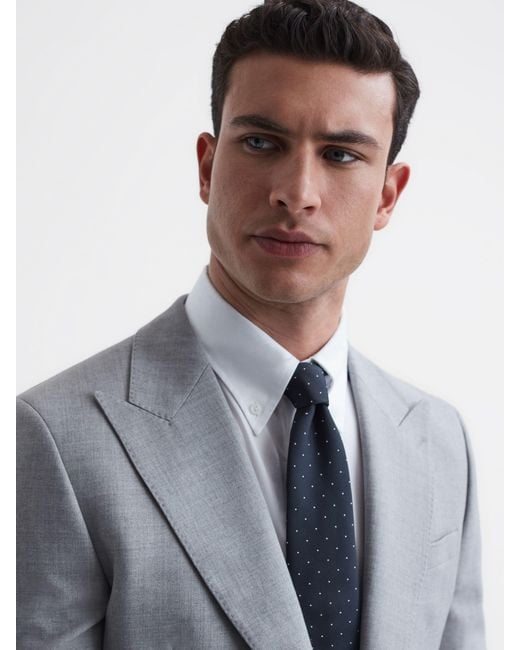 Reiss Blue Liam - Navy Polka Dot Tie, One for men