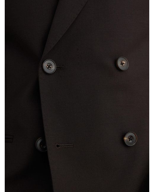 Reiss Gray Wool-Blend Double-Breasted Suit Blazer Tailored-Fit for men