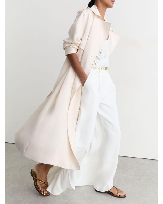 Reiss Deena - White Side-split Wide-leg Trousers, Us 12 L