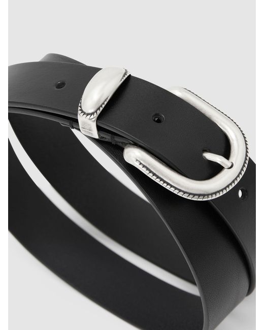 Reiss White Leather Western Belt for men