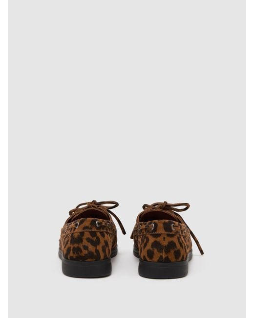 Reiss Natural Suede Flat Boat Shoes