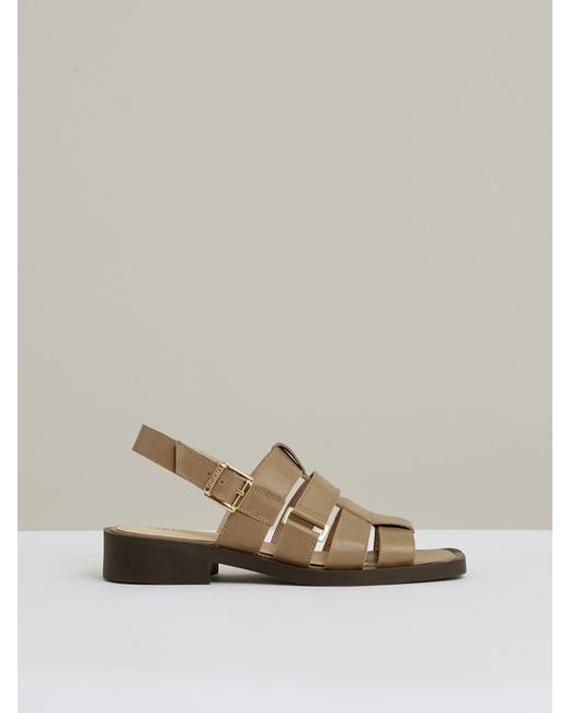Reiss Natural Marlie Leather Fisherman Sandals