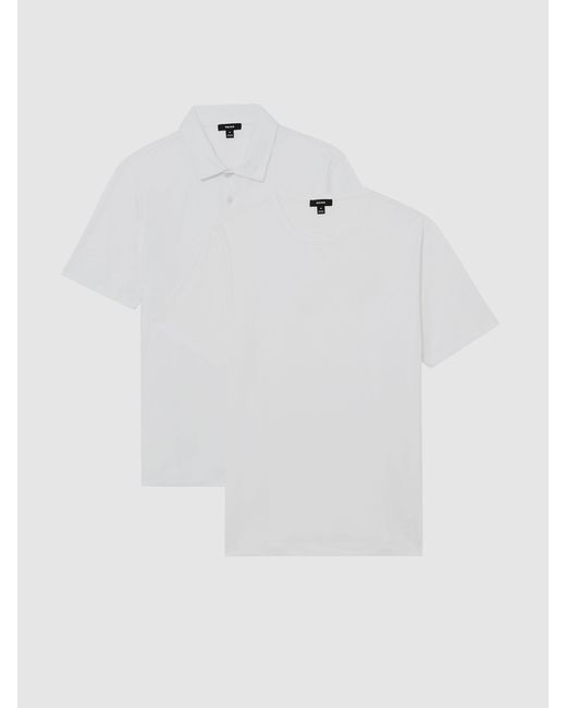 Reiss White Count/Earl Airwater-Cotton T-Shirt And Polo Shirt 2-Pack for men