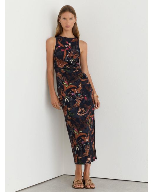 Reiss Black X Nybg Printed Jersey Midi Dress