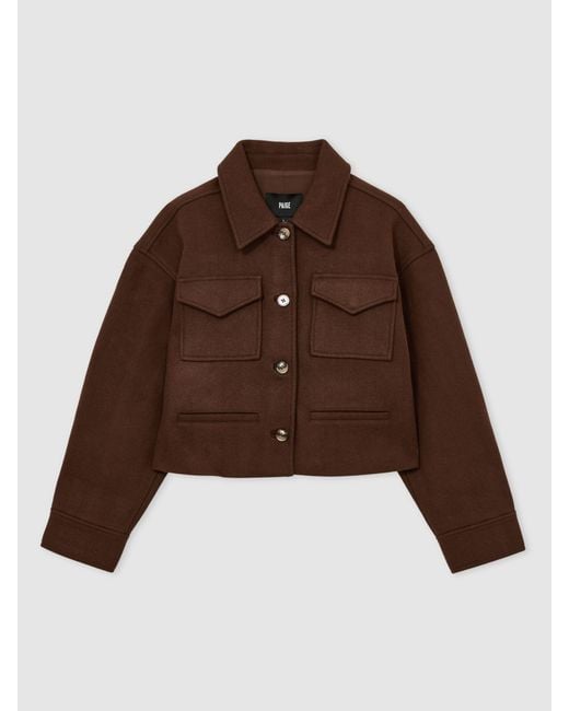 PAIGE Brown Wool-Blend Cropped