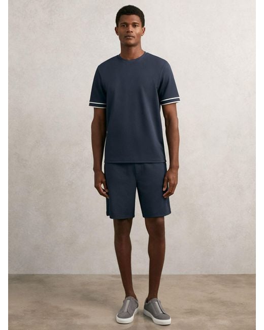 Reiss Blue Textured Drawstring Shorts for men