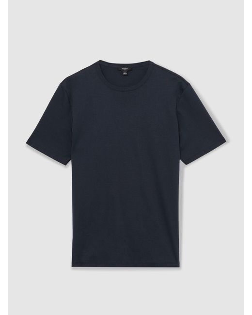 Reiss Blue Count - Navy Mercerised-cotton Crew-neck T-shirt, M for men